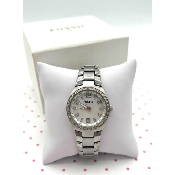 Fossil Women's Colleague Quartz Stainless Steel Three-Hand Watch AM4141 Working - Picture 2 of 16